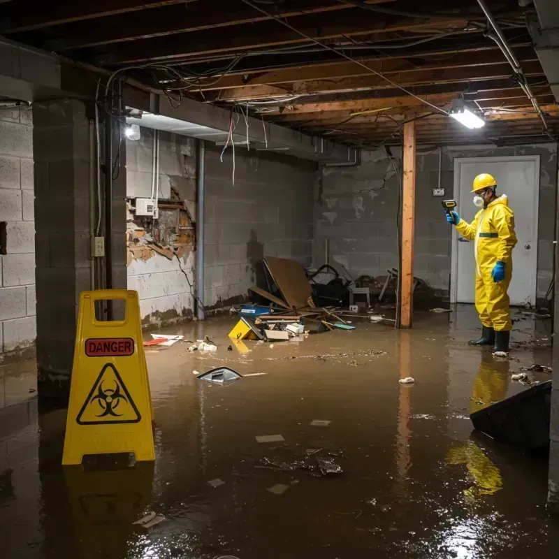 Flooded Basement Electrical Hazard in Crab Orchard, WV Property